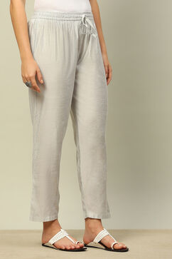 Silver Poly Viscose  Pants image number 3