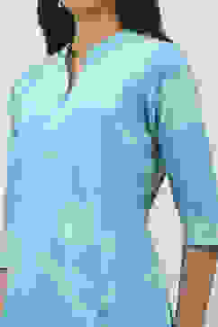 Blue Cotton Straight Kurtas image number 1
