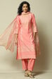 Pink LIVA Straight Printed Kurta Palazzo Suit Set image number 7