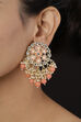 Peach Metal Brass Earrings image number 1