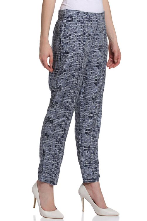 Indigo Rayon Slim Pants image number 3