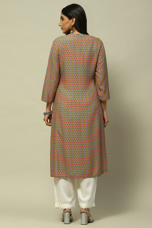 Green Rayon Staight Kurta image number 3