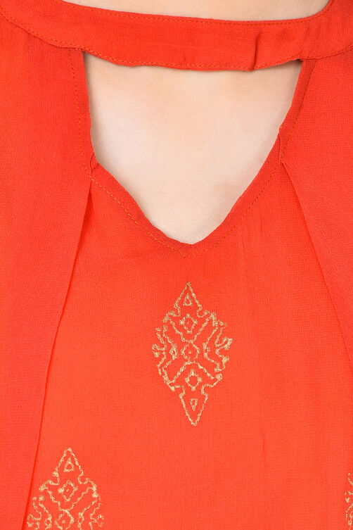 Peach Straight Viscose Indie Top image number 4