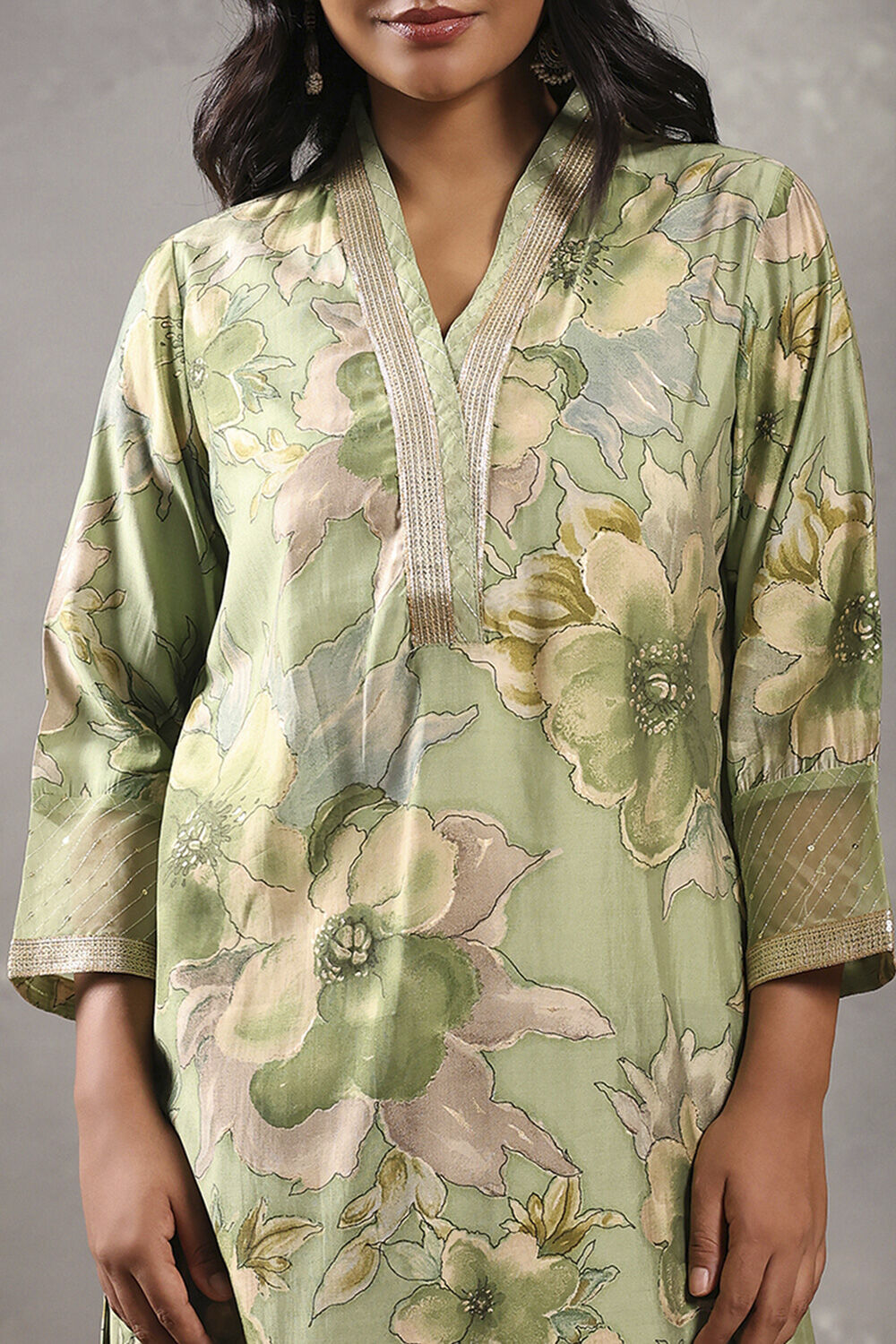 Mustard Viscose Blend Printed Straight Suit Set image number 1