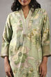 Mustard Viscose Blend Printed Straight Suit Set image number 1