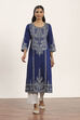 Blue Polyester Straight Kurta Pants Set image number 6