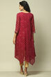 Wine Polyester Straight Printed Kurta image number 3