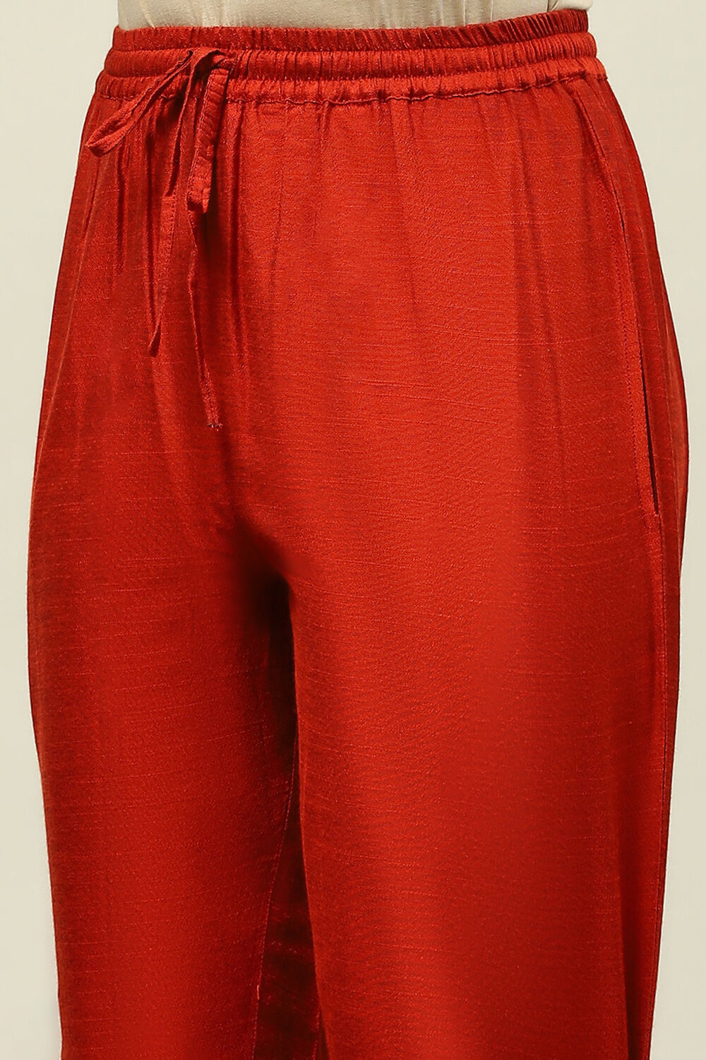 Rust Red Yarn Dyed Straight Festive Suit Set image number 2