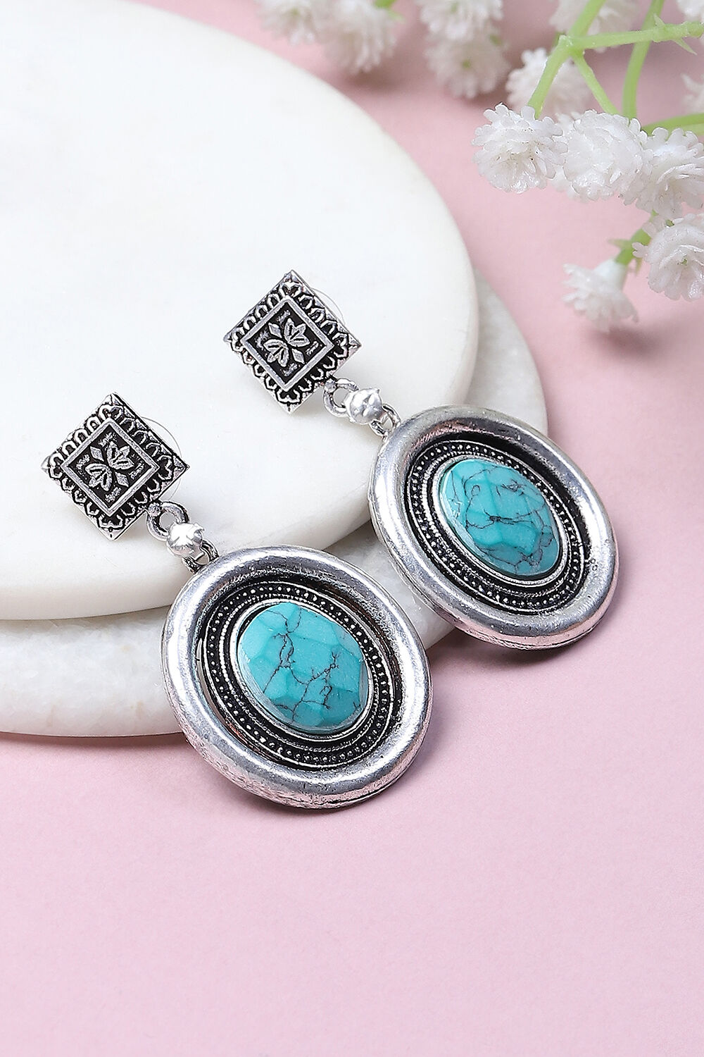 Turquoise Alloy Drop & Danglers image number 0