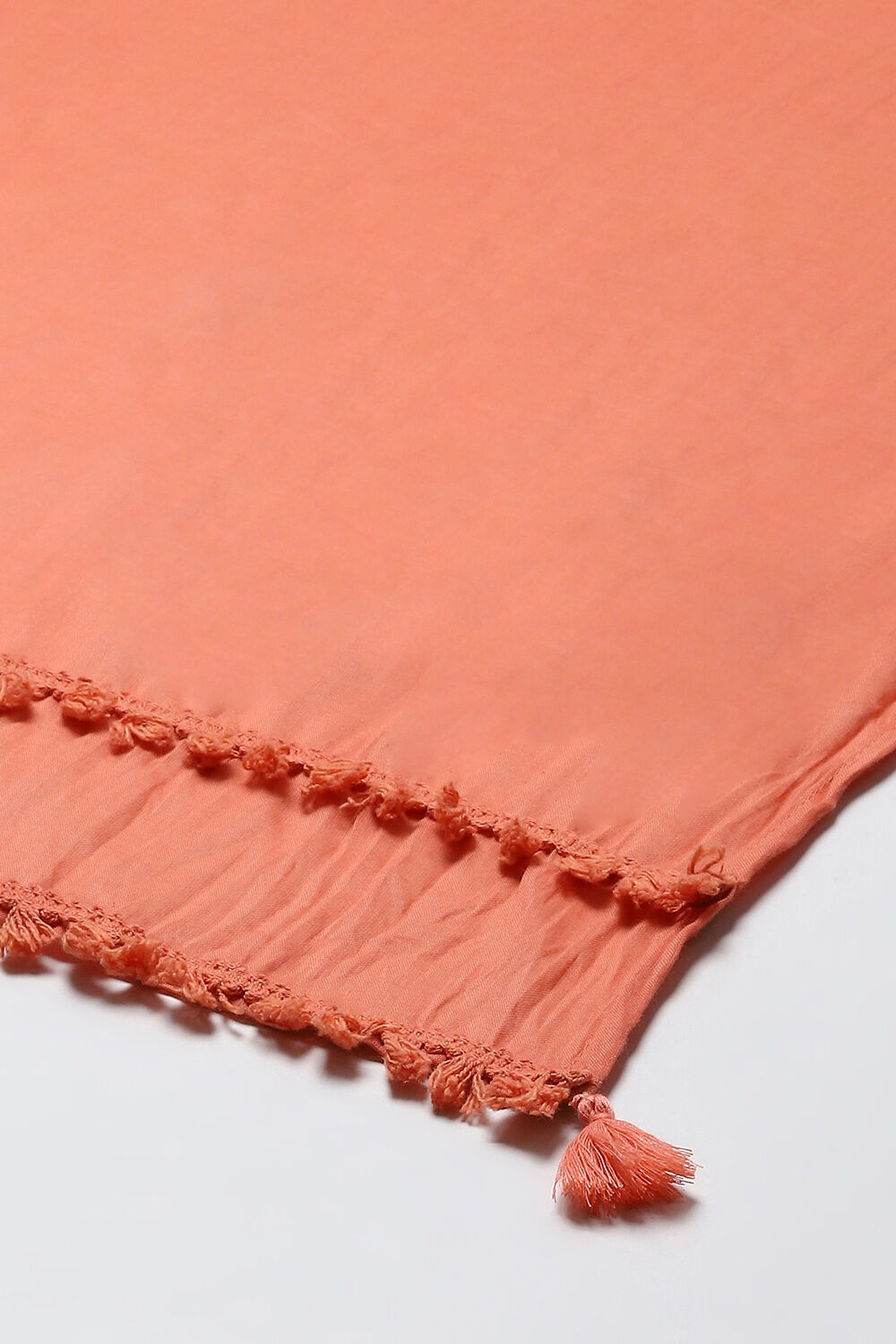 Peach Cotton Solid Dupatta image number 1