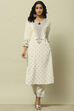 Off-white Printed Straight Kurta image number 5
