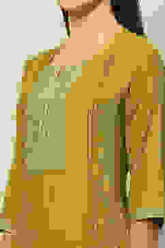 Green Viscose Blend Straight Kurta image number 1