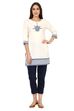 Off White Straight Cotton Indie Top image number 4