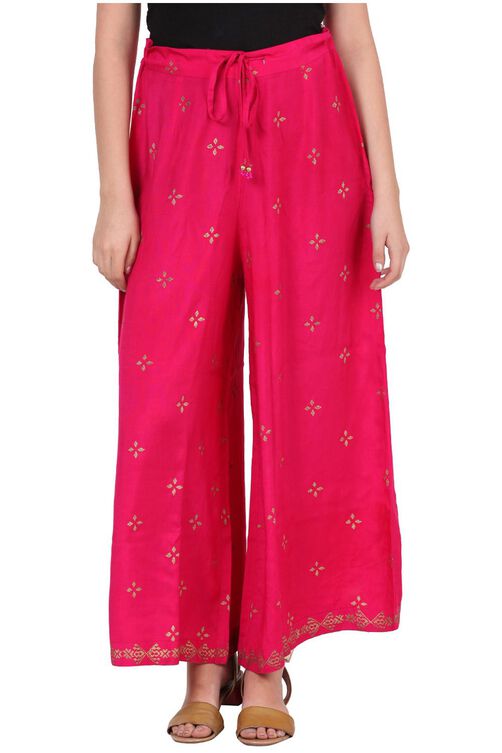 Pink Viscose Palazzo image number 0