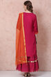 Pink Straight Solid Suit Set image number 4
