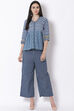 Indigo Cotton Flared Indie Top image number 2