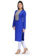 Blue Acrylic Straight Kurta image number 2