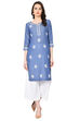 Blue Straight Chambray Kurta image number 0