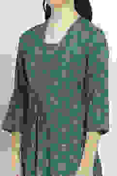 Teal Printed Straight Kurta Set image number 1
