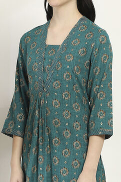 Teal Viscose Straight SET image number 1