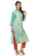 Mint Green Straight Viscose Kurta image number 2