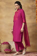 Fuchsia Aari Embroidered Kurta Set image number 3