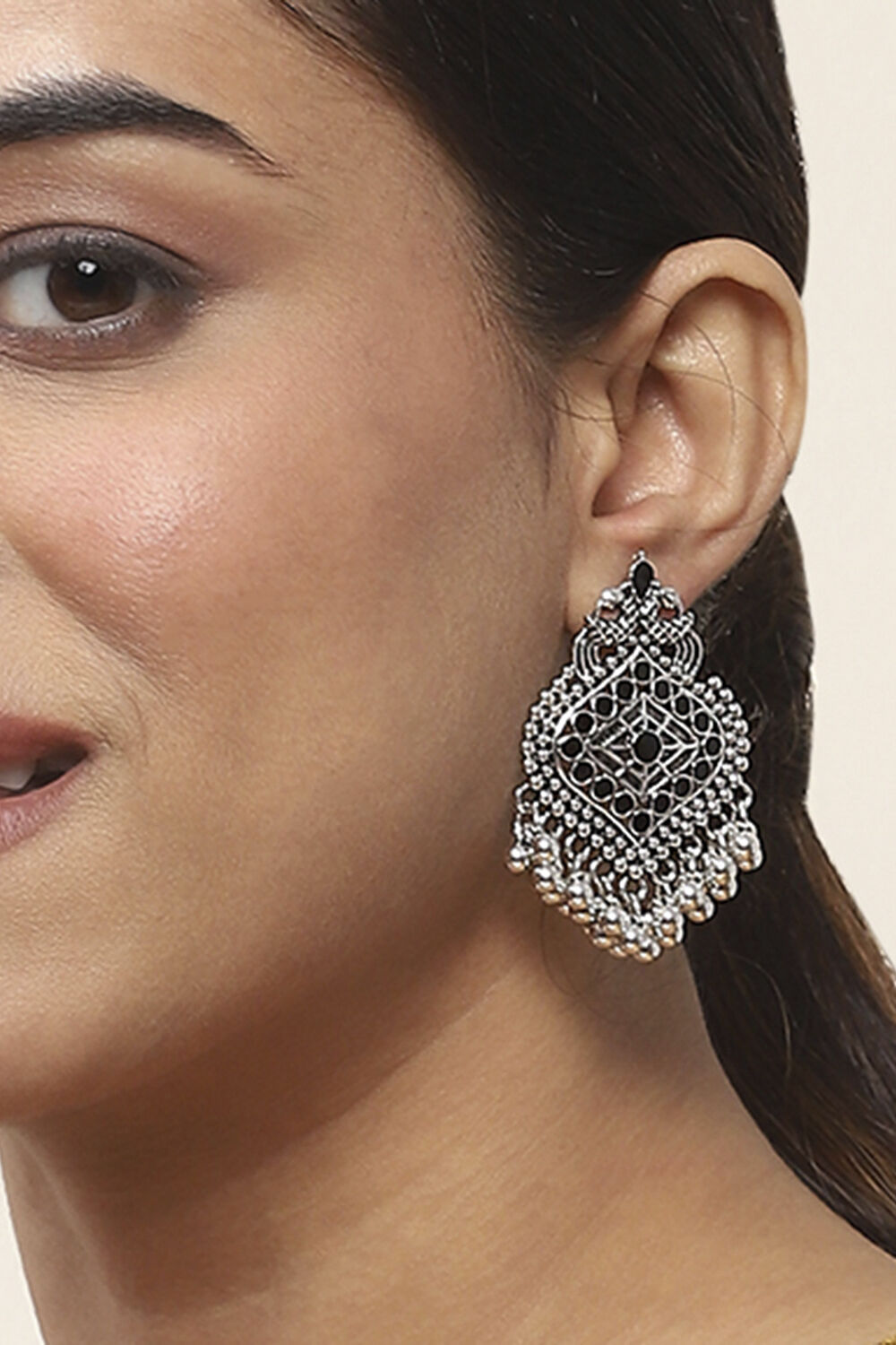 Yellow-Black Oxidize Alloy Danglers image number 1