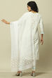 White Poly Georgette Geometric Printed Dupatta image number 2