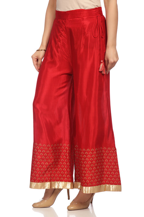 Red Viscose Palazzo image number 2