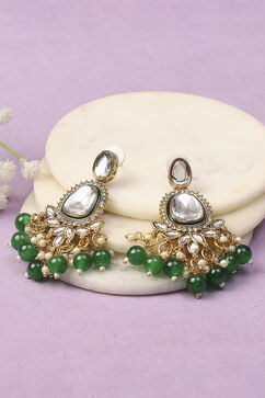 Green Oxidised Alloy Earrings image number 0