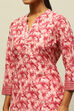 Red Cotton Printed Straight Kurta image number 1
