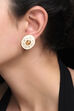 White And Gold Metal Brass Earring image number 0
