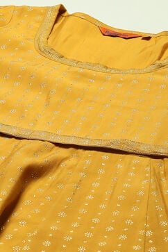 Mustard Viscose Straight Printed Dress image number 1