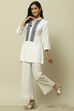 Navy Blue Schiffli Detail Straight Indie Top image number 0