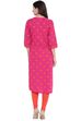 Pink Cotton Straight Kurta image number 4