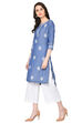 Blue Straight Chambray Kurta image number 3