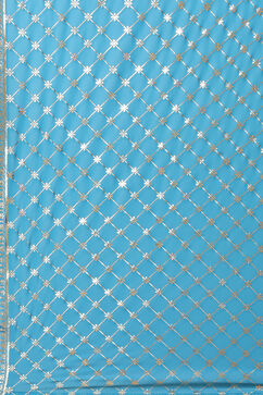 Teal Green Flared Printed Suit Set image number 2