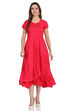 Fuchsia Kalidar Viscose Dress image number 0