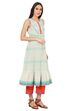 Teal Green Kalidar Gauge Kurta image number 3