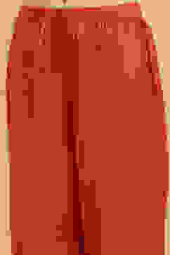 Brick Red Cotton Printed Gathered Suit Set image number 2