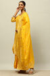 Mustard Yellow Viscose Blend Straight Yarn Dyed Kurta Sharara Suit Set image number 3