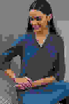 Teal Solid Straight Kurta image number 6