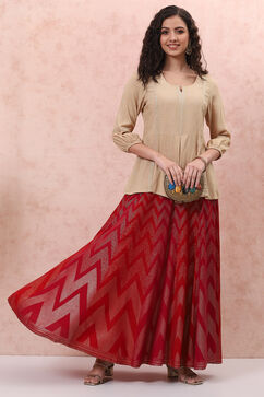 Red LIVA Long Skirt image number 5