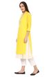 Yellow Flared Cotton Kurta image number 2