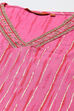 Pink LIVA Straight Printed Kurta Palazzo Suit Set image number 1