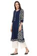 Indigo A-Line Viscose Rayon Kurta image number 5