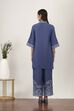 Blue Cotton Kurta Pants Set image number 4