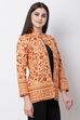 Peach Cotton And Flex Straight Jacket image number 3
