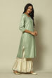 Peach LIVA Straight Printed Kurta image number 3