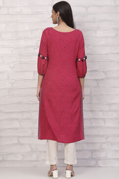 Rust LIVA Straight Kurta image number 4